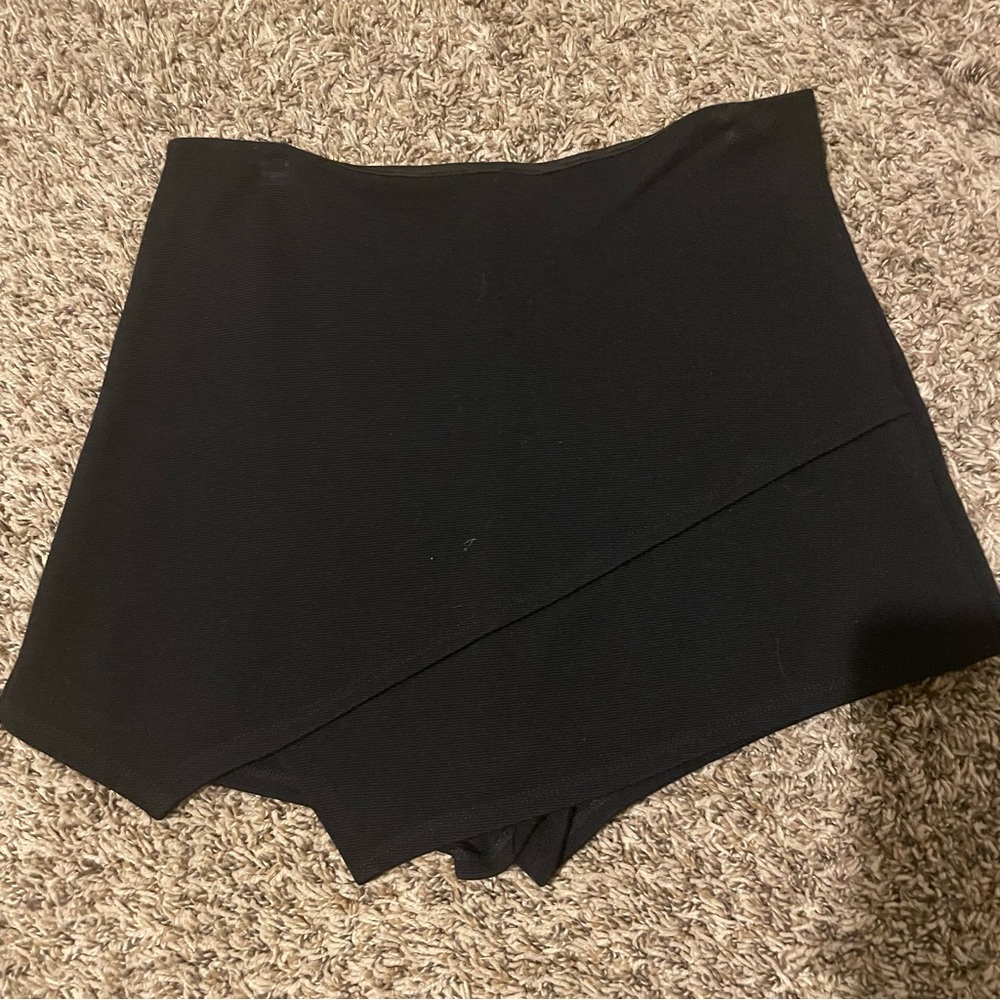 Black wrap skort